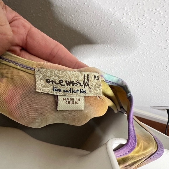 ONE WORLD Purple and Brown Embellished Ruched Sundress - Picture 3 of 6